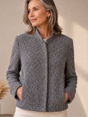Boucle/Black REVERSIBLE Lightweight Jacket